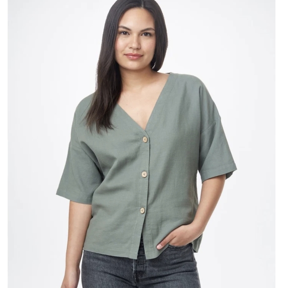 Ten Tree Market Shirt, Agave Green, Large - Picture 1 of 6